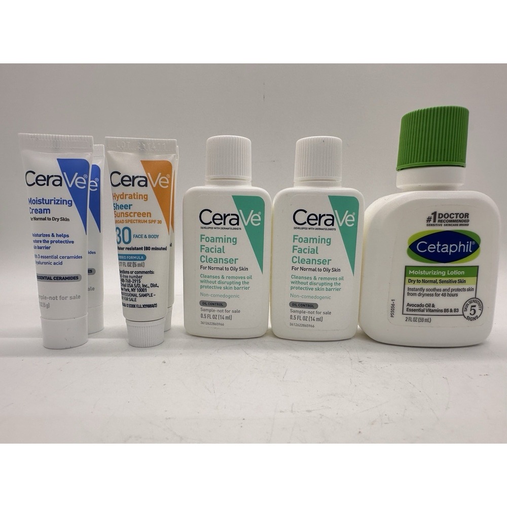 CeraVe Cetaphil Travel Size Skincare Lot Cleanser Lotion Sunscreen